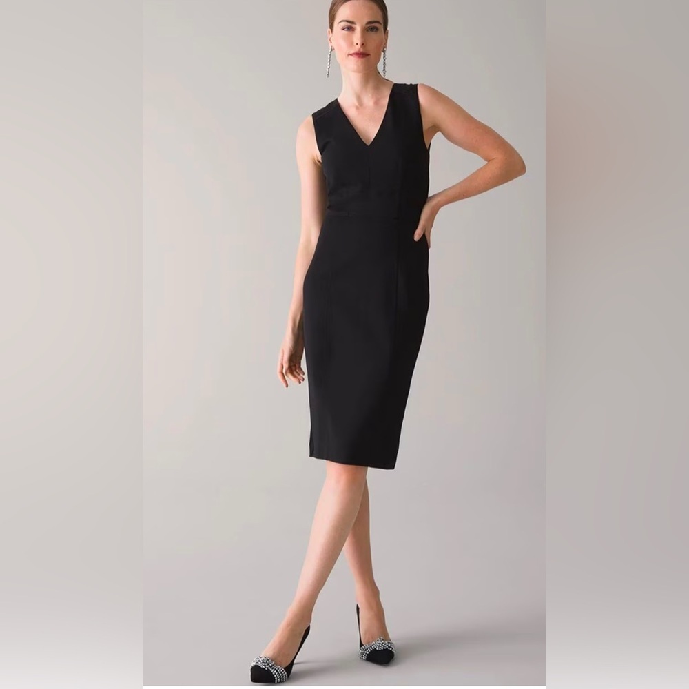 White House Black Market Black Sheath Dress Size 4 NWT